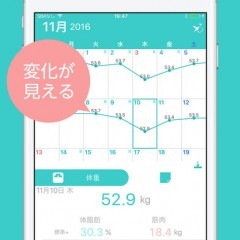 ダイエットに特化した『見える』アプリ「見える！ダイエットカレンダー ハミング」のサムネイル