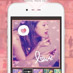 かわいいハートをモチーフにしたスタンプで簡単に写真をデコレーションできる「My Heart Camera - 写真デコ・コラージュのハートカメラ」のサムネイル