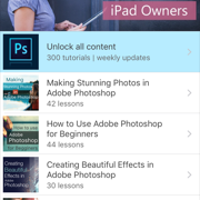 「Adobe Photoshopのチュートリアルのための写真家のツール」Photoshopの使い方を教えてくれるアプリのサムネイル